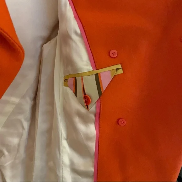 J. Crew Military Oxford Wool Blazer in Bright Flame in Size 0 - Picture 11 of 12